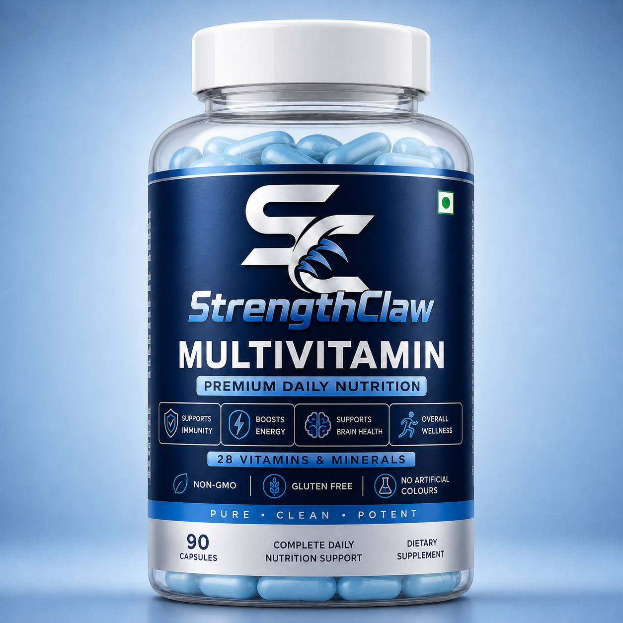 Premium Multivitamin | 28 Essential Vitamins & Minerals | 90 Capsules